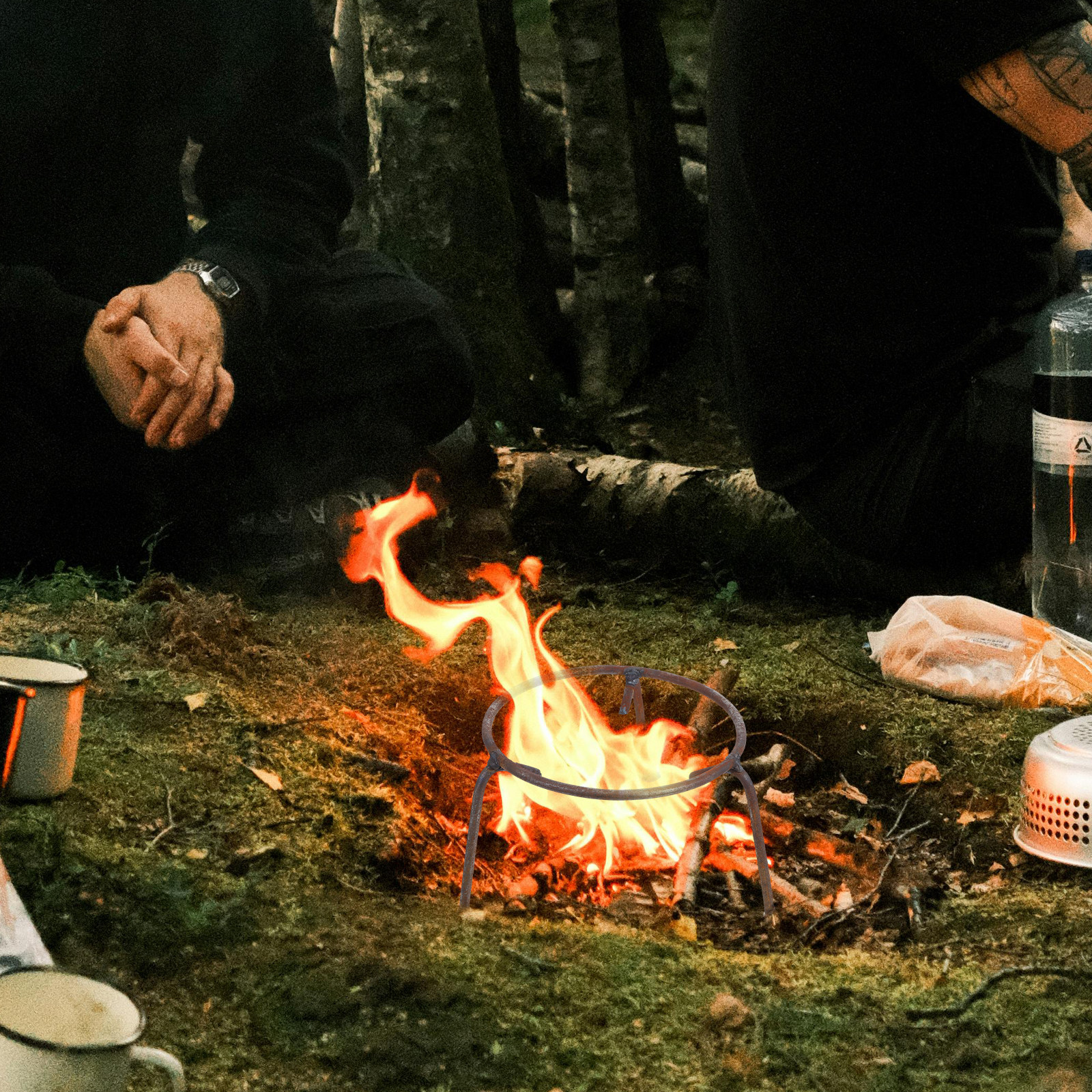 Camping Cooking Wok - High Strength Rebar Tripod Pot Stand