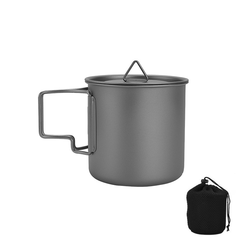 Camping Cooking Utensil Bag - Titanium Camping Mug with Folding Handle