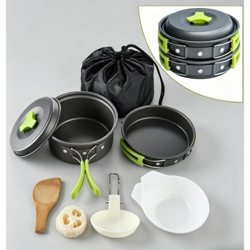 Camping Cooking Utensil Bag - Portable Durable Camping Cookware Set Outdoor