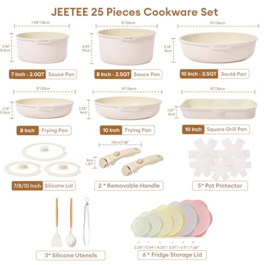25pcs Non Stick Detachable Han - Camping Cooking Set Detachable Handle のレビューと価格