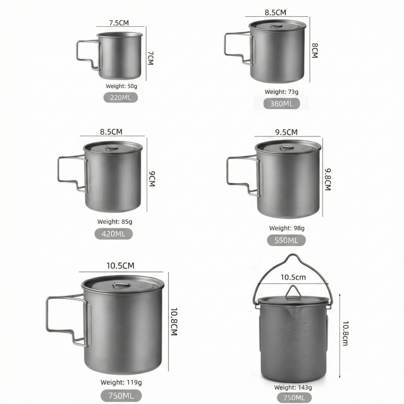 Titanium Camping Mug with Fold - Camping Cooking Utensil Bag のレビューと価格