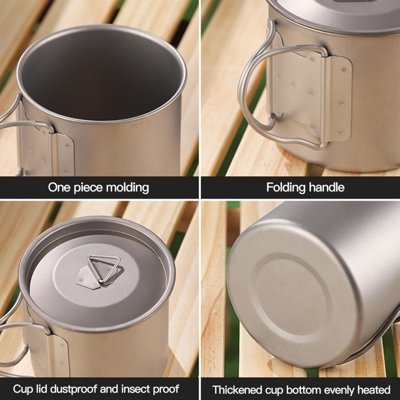 Titanium Camping Mug with Fold - Camping Cooking Utensil Bag のレビューと価格