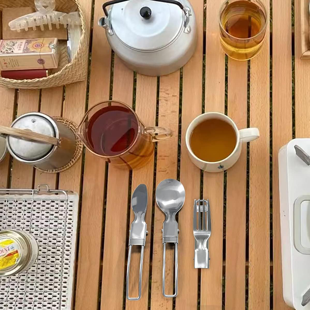 Camping Flatware Sets Stainles - Camping Cooking Utensil Bag のレビューと価格
