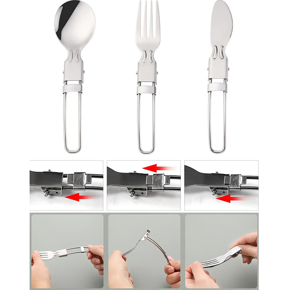 Camping Flatware Sets Stainles - Camping Cooking Utensil Bag のレビューと価格
