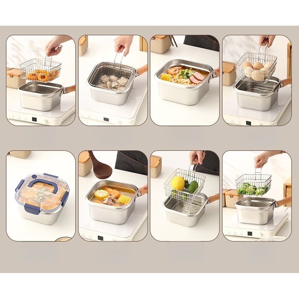 1 Set 316 Stainless Steel Squa - Camping Cooking Set Detachable Handle のレビューと価格