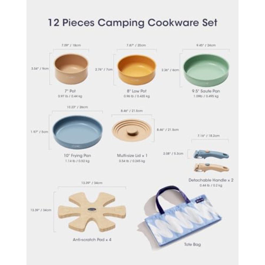 Ceramic Cookware Set Detachabl - Camping Cooking Set Detachable Handle のレビューと価格