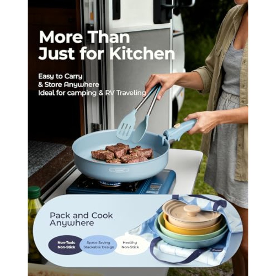 Ceramic Cookware Set Detachabl - Camping Cooking Set Detachable Handle のレビューと価格