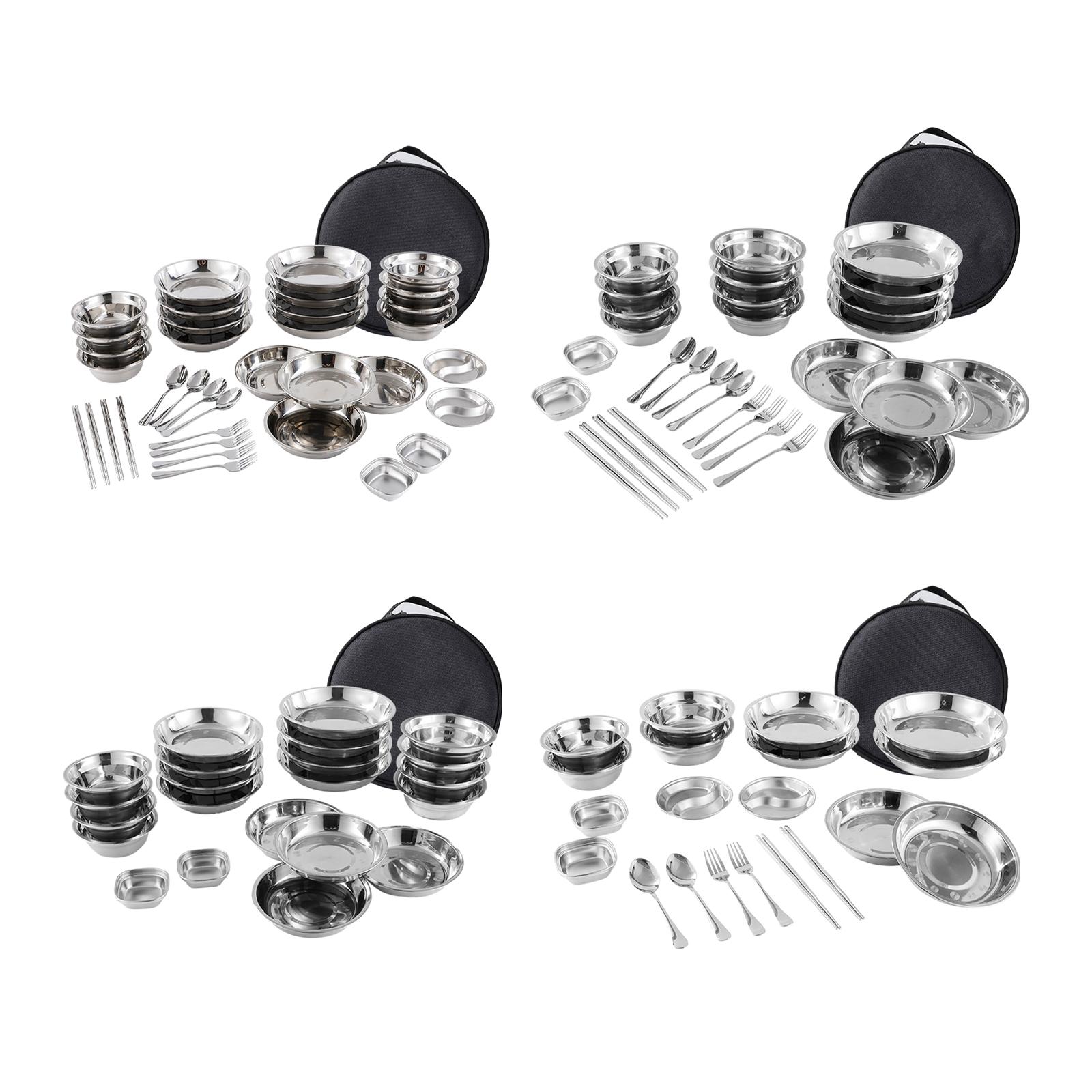 Stainless Steel Plates and Bow - Camping Cooking Utensil Bag のレビューと価格