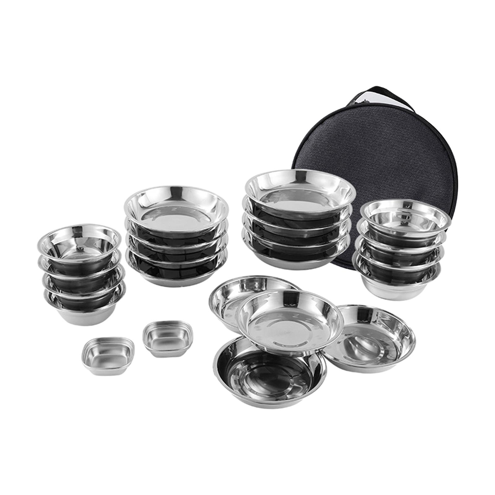 Stainless Steel Plates and Bow - Camping Cooking Utensil Bag のレビューと価格
