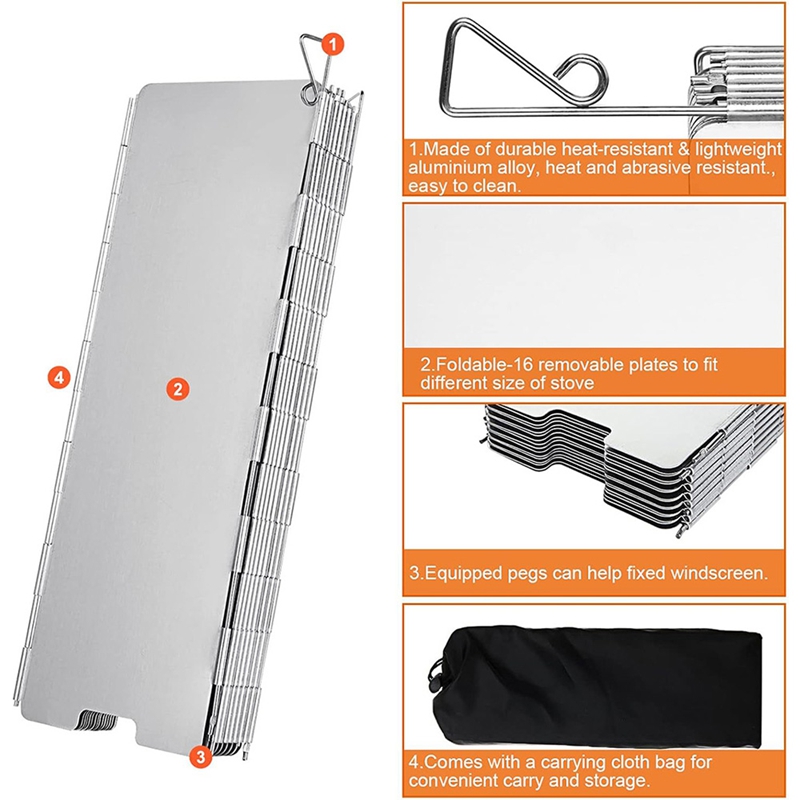 10 Plates Gas Stove Wind Shiel - Camping Cooking Windshield のレビューと価格