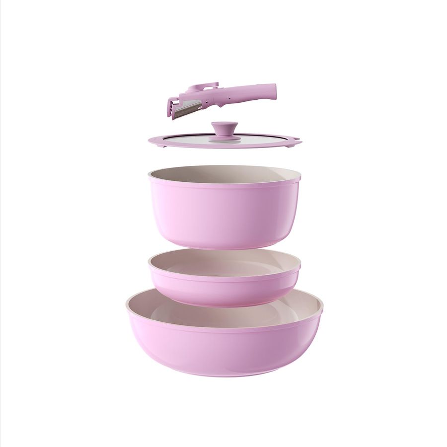 Pots and Pans Set Non Stick, C - Camping Cooking Set Detachable Handle のレビューと価格