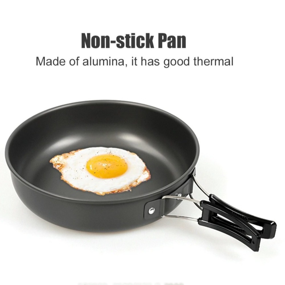 Non-stick Camping Frying Pan w - Camping Cooking Wok のレビューと価格