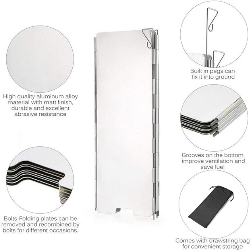 Ultra-Lightweight Aluminum All - Camping Cooking Windshield のレビューと価格