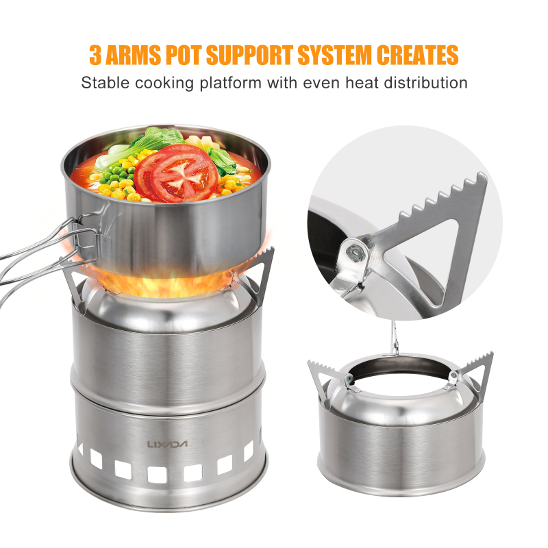 Lixada Stainless Steel Wood St - Camping Cooking Windshield のレビューと価格