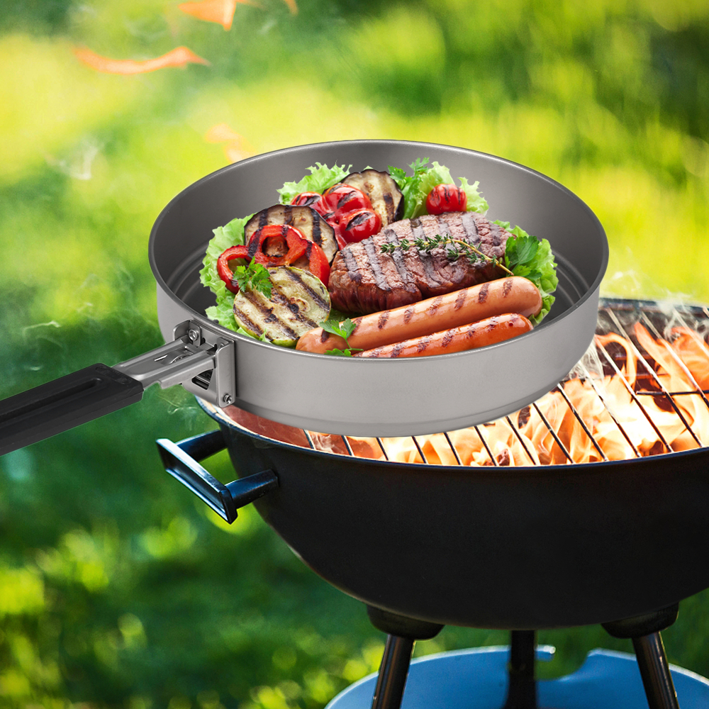 Lixada 1100ml Titanium Fry Pan - Camping Cooking Windshield のレビューと価格