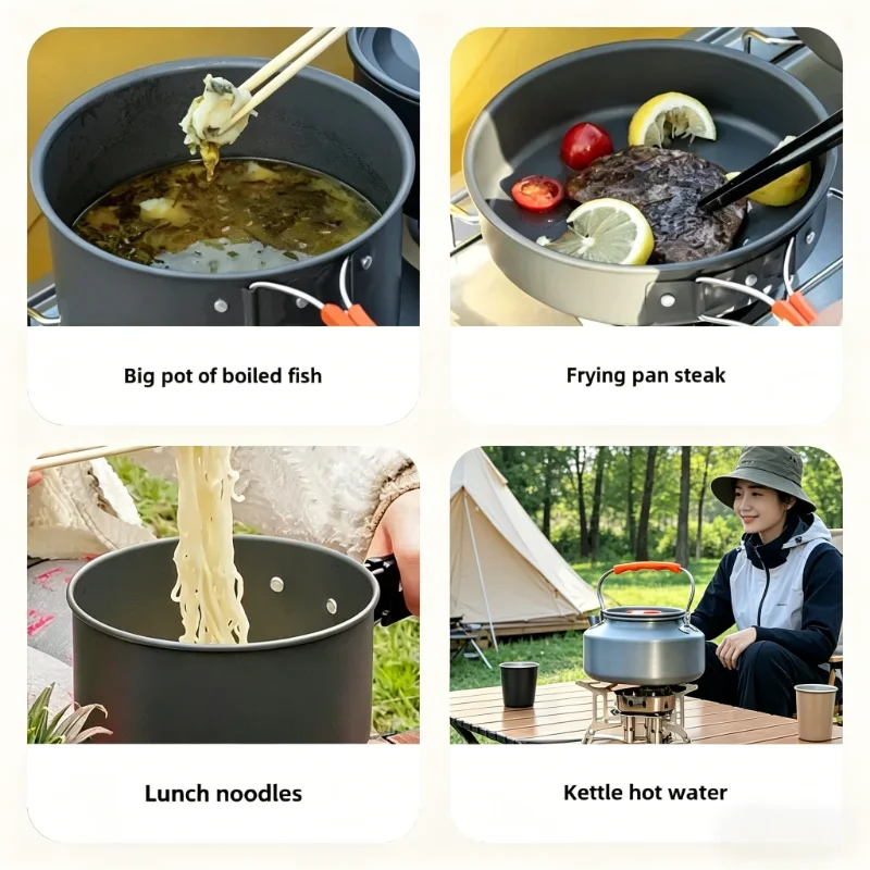 10PCS Ultralight Portable Alum - Camping Cooking Utensil Bag のレビューと価格
