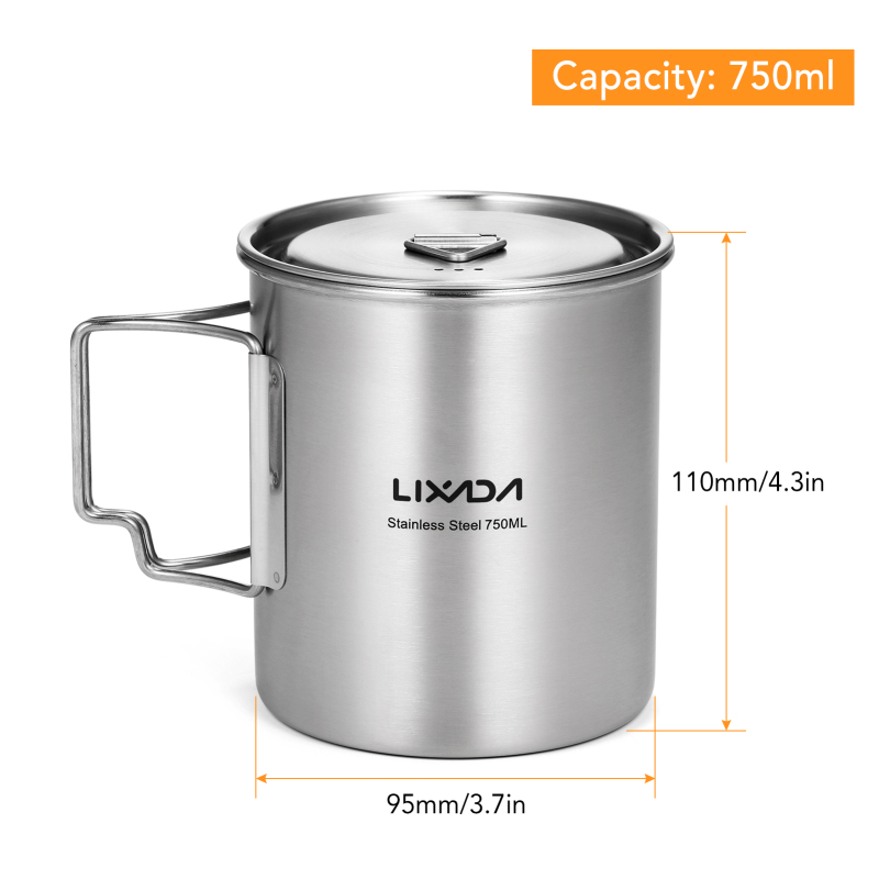Lixada 750ml Cup Outdoor Stain - Camping Cooking Utensil Bag のレビューと価格