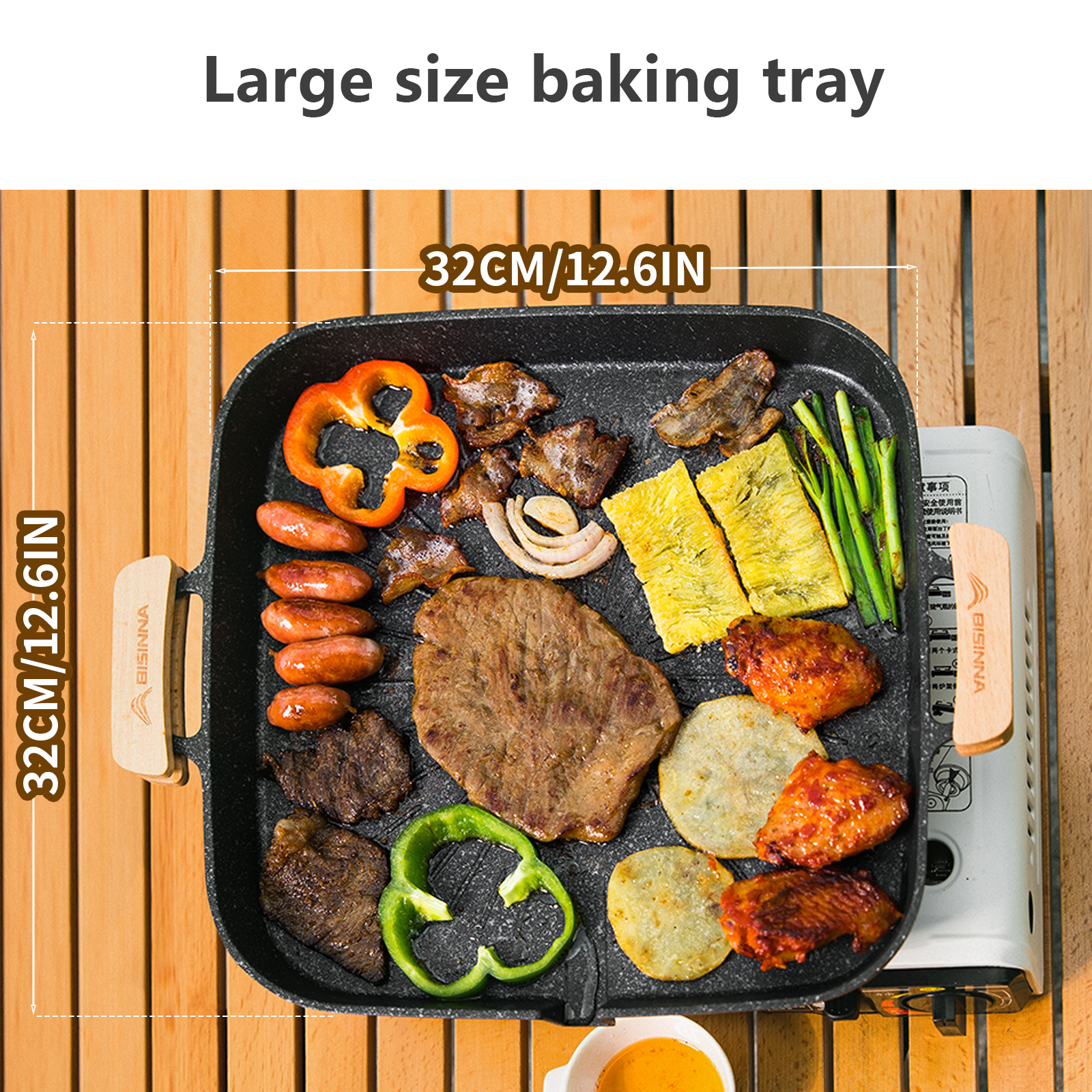 BISINNA Square BBQ Grill Pan N - Camping Cooking Plate のレビューと価格