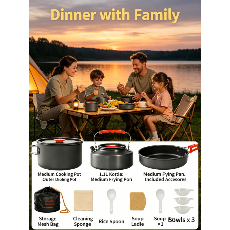 Camping Cookware Set – Outdoor - Camping Cooking Utensil Bag のレビューと価格