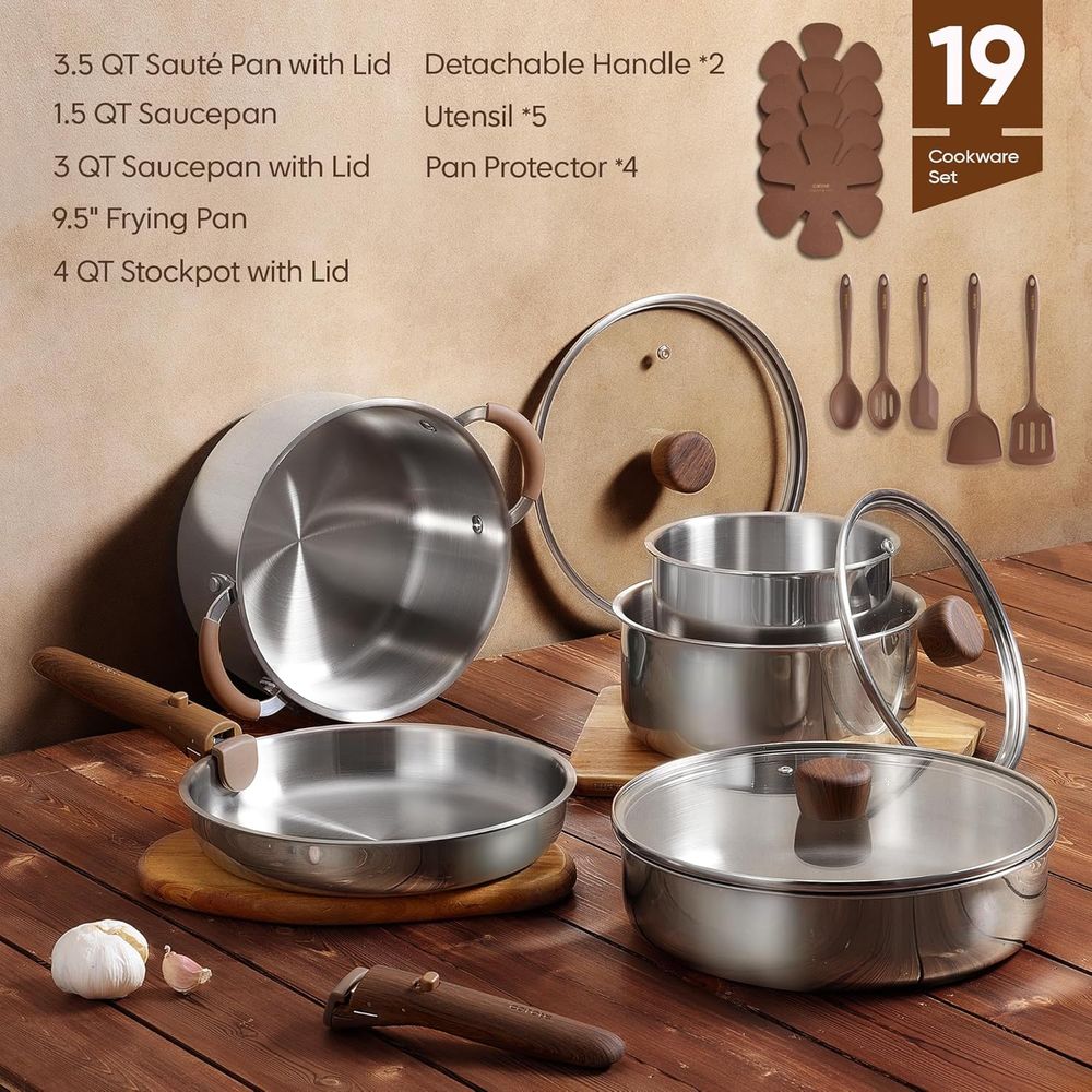 Detachable Handle Pots and Pan - Camping Cooking Set Detachable Handle のレビューと価格