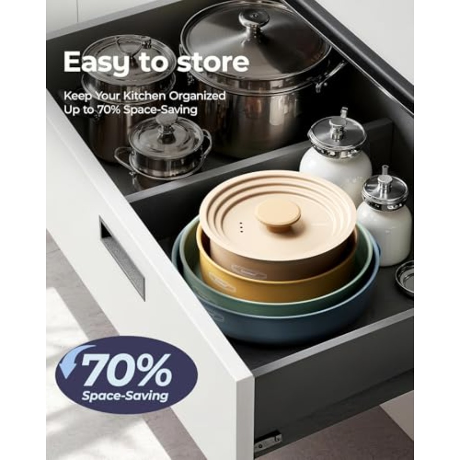 Ceramic Cookware Set, Detachab - Camping Cooking Set Detachable Handle のレビューと価格