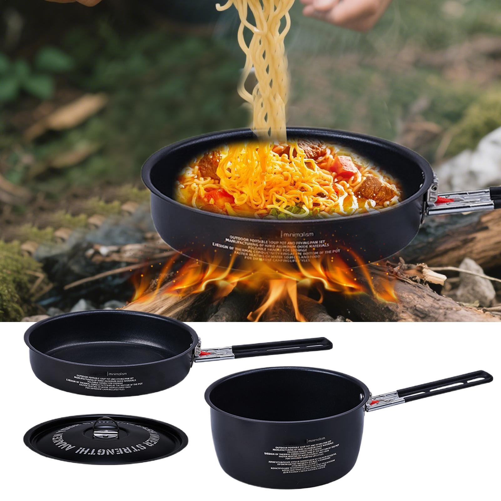 Camping Cookware Set Camp Cook - Camping Cooking Set Detachable Handle のレビューと価格