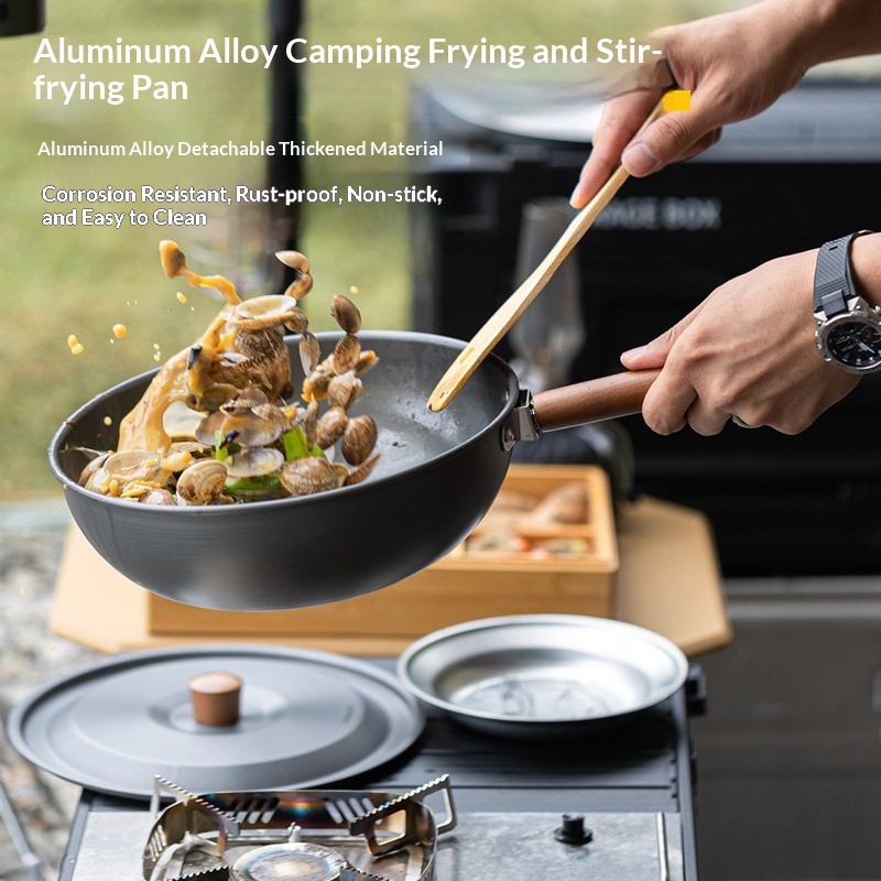 Outdoor Aluminum Alloy Wok Wit - Camping Cooking Set Detachable Handle のレビューと価格