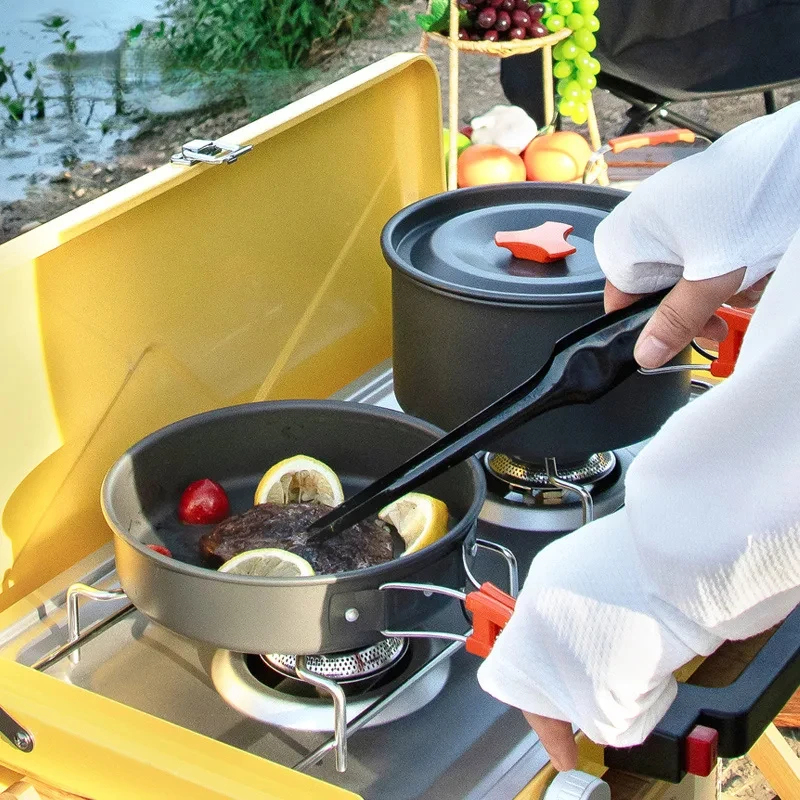 10Pcs Aluminum Camping Cookwar - Camping Cooking Utensil Bag のレビューと価格