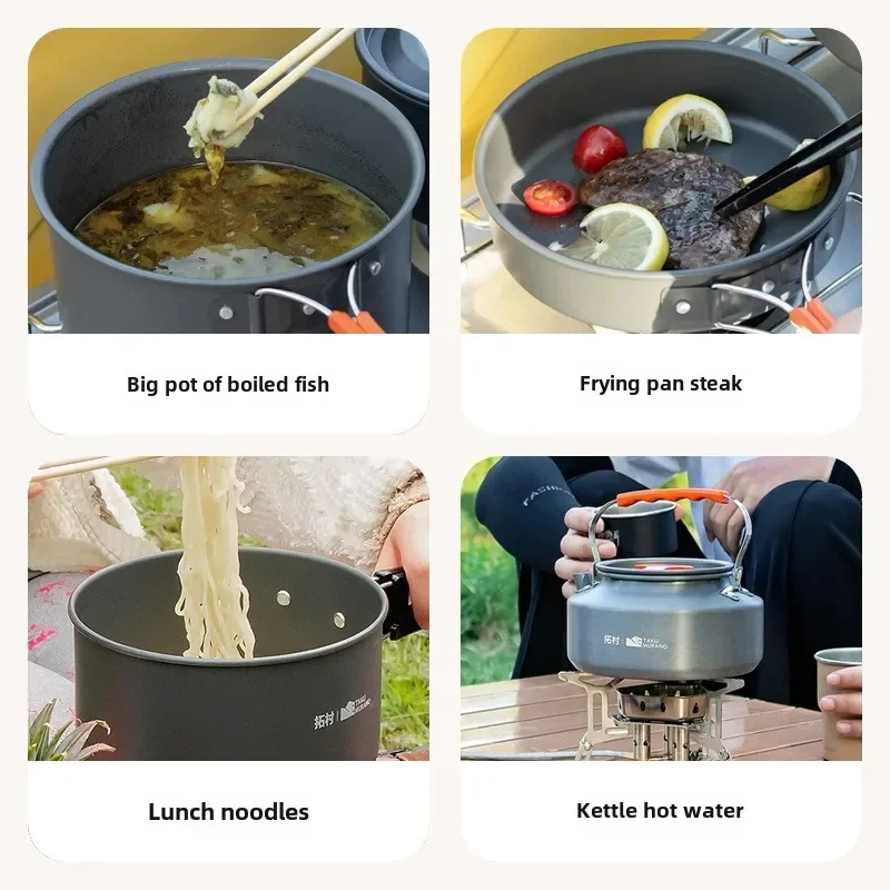 10Pcs Aluminum Camping Cookwar - Camping Cooking Utensil Bag のレビューと価格