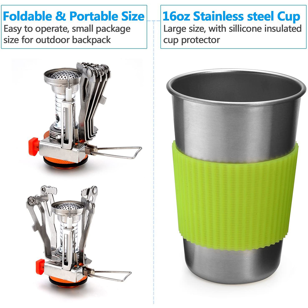 Camping Cookware Kit with Stov - Camping Cooking Utensil Bag のレビューと価格