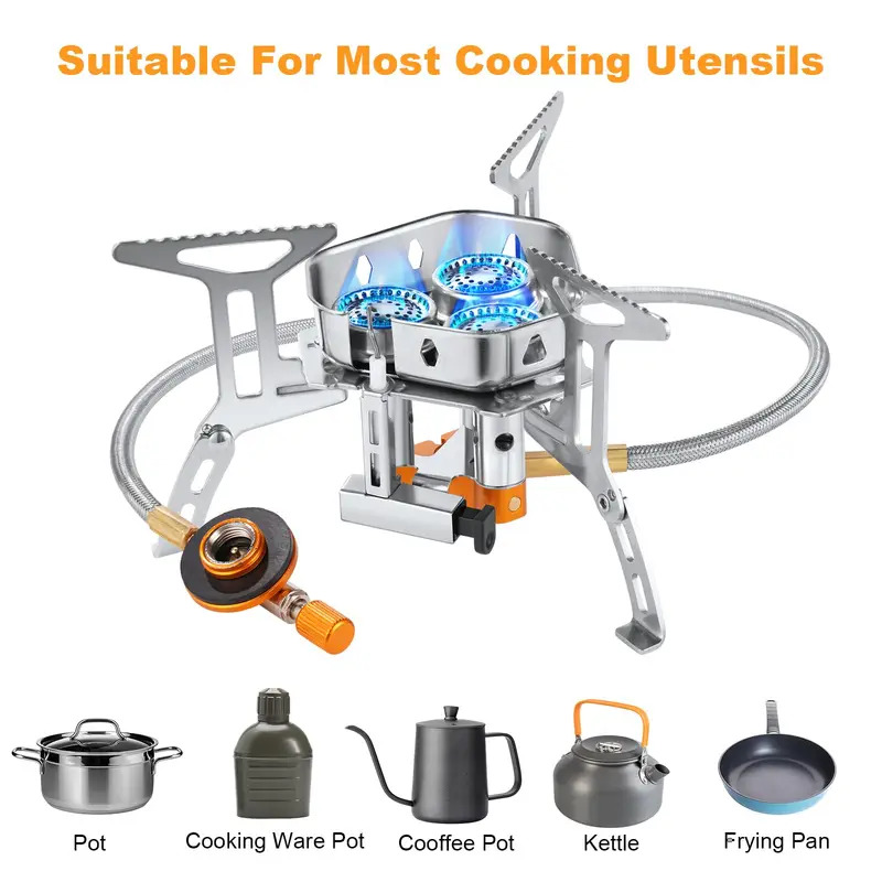 5800W High-Power Camping Gas S - Camping Cooking Windshield のレビューと価格